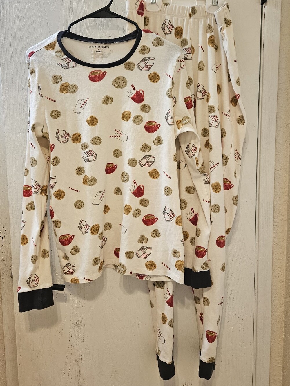 Adult Cookie & Milk Print Pajama Set -  Burts Bee